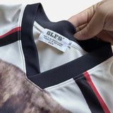DAXUEN White short-sleeved T-shirt with cat graphic and colour blocking