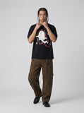 DAXUEN Cat graphic short-sleeved T-shirt with embroidery — model photo