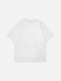 DAXUEN Oversized T-shirt with cat graphic and text
