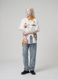 DAXUEN Cat Vibes Contrast Collar Shirt | DAXUEN — model photo