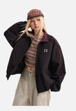 Contrasting Plaid Lined Oversized Jacket