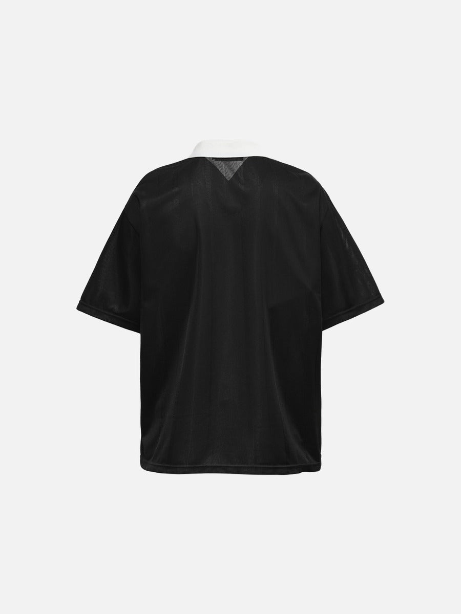 DAXUEN V-neck short-sleeved jersey top with graphic elements