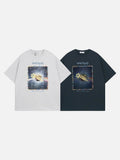 DAXUEN Oversized short-sleeve t-shirt with a celestial graphic