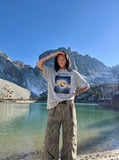 DAXUEN Oversized short-sleeve t-shirt with a celestial graphic — model photo