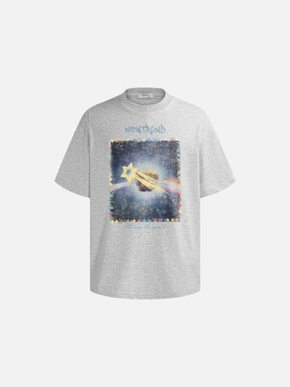 DAXUEN Oversized short-sleeve t-shirt with a celestial graphic