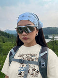 DAXUEN Oversized short-sleeved graphic t-shirt — model photo