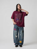 DAXUEN Oversized short-sleeved graphic t-shirt — model photo