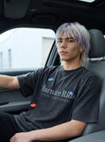 DAXUEN Charcoal grey relaxed fit graphic T-shirt — model photo