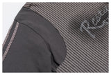 DAXUEN charcoal grey striped panel long-sleeve top
