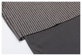 DAXUEN charcoal grey striped panel long-sleeve top