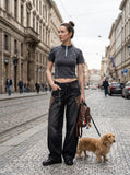 DAXUEN Cropped short-sleeve athletic top — model photo