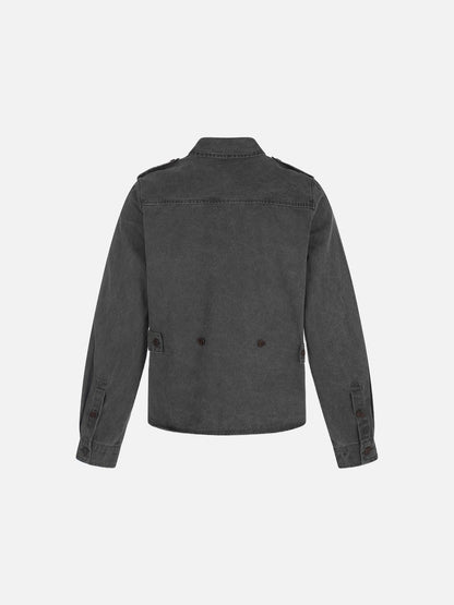 Black Utility Buttoned Shirt