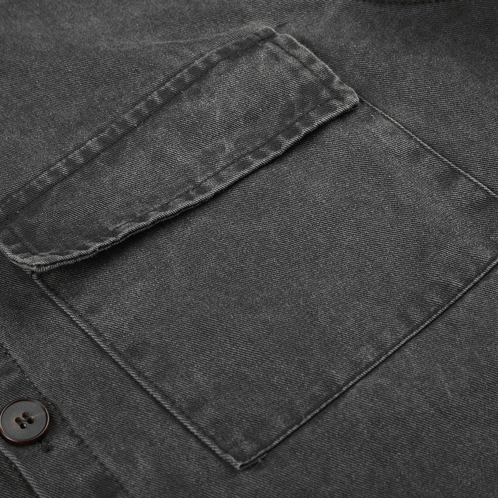 Black Utility Buttoned Shirt