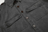 DAXUEN charcoal utility shirt with button epaulets
