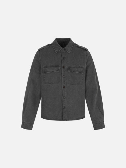 Black Utility Buttoned Shirt