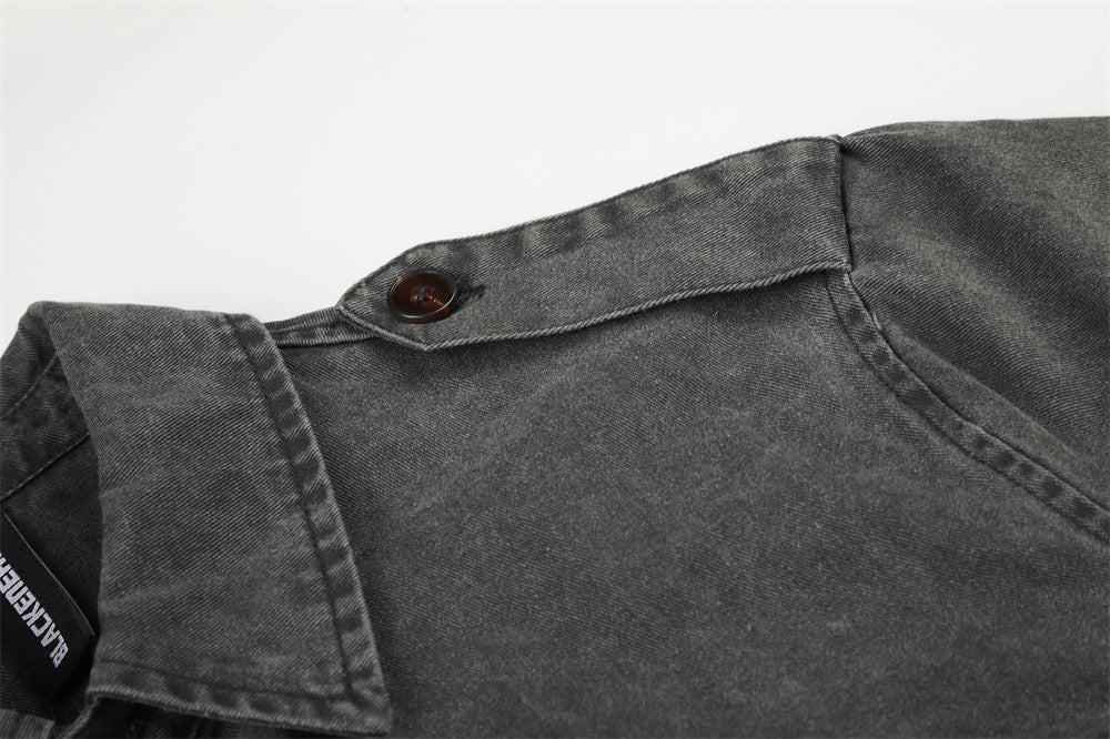 Black Utility Buttoned Shirt