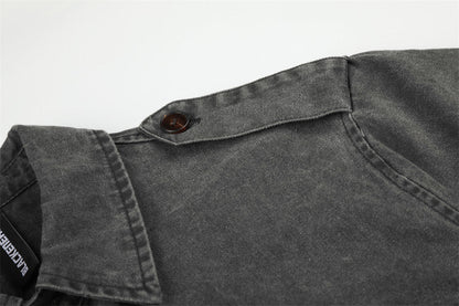Black Utility Buttoned Shirt