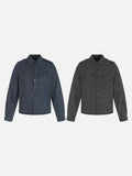 DAXUEN charcoal utility shirt with button epaulets