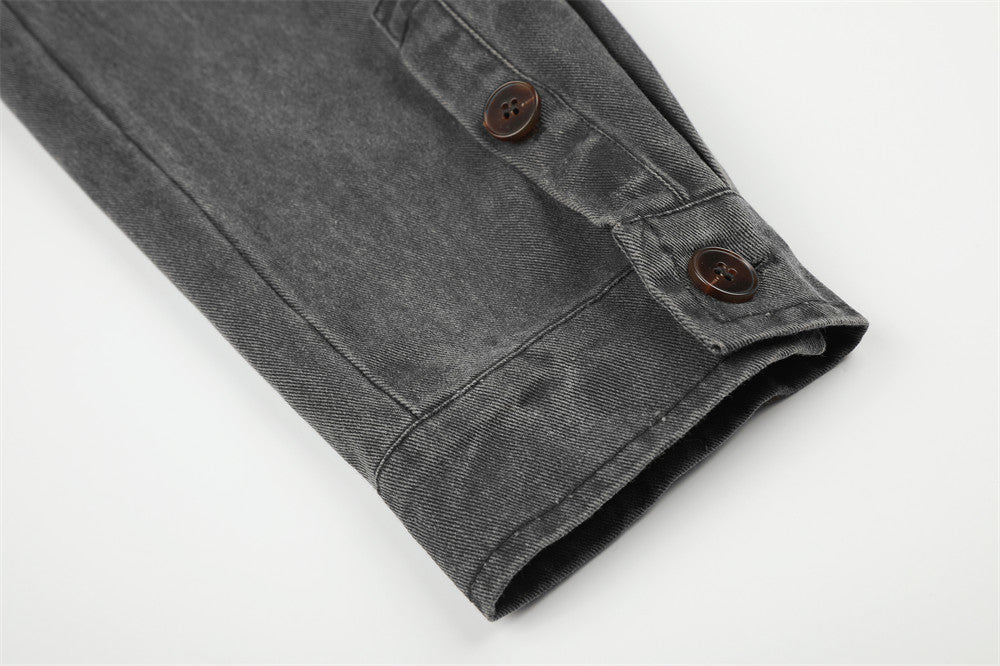 Black Utility Buttoned Shirt