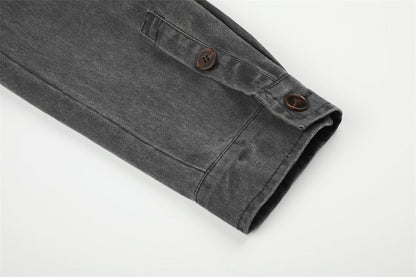 Black Utility Buttoned Shirt