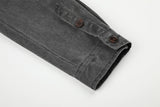 DAXUEN charcoal utility shirt with button epaulets
