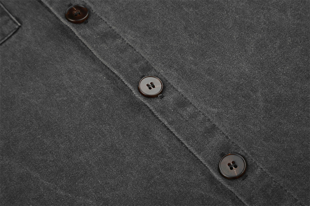 Black Utility Buttoned Shirt