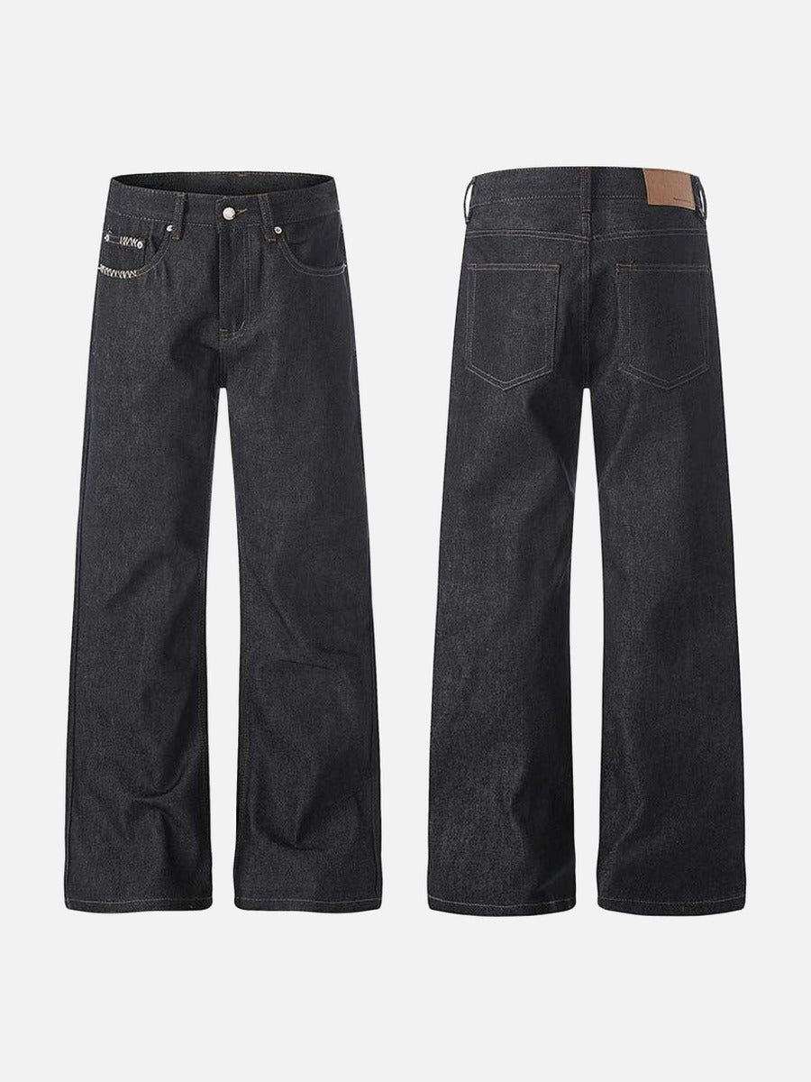 DAXUEN Charcoal wide-leg denim jeans