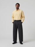 DAXUEN Wide-leg trousers in dark charcoal grey with pinstripes — model photo