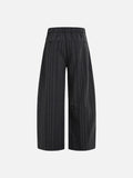 DAXUEN Wide-leg trousers in dark charcoal grey with pinstripes