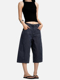 DAXUEN charcoal wide-leg work pants with adjustable tabs