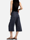 DAXUEN charcoal wide-leg work pants with adjustable tabs