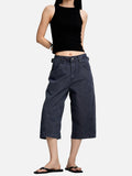 DAXUEN charcoal wide-leg work pants with adjustable tabs