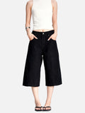 DAXUEN charcoal wide-leg work pants with adjustable tabs