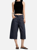 DAXUEN charcoal wide-leg work pants with adjustable tabs