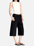 DAXUEN charcoal wide-leg work pants with adjustable tabs