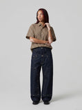 DAXUEN Checked button-up shirt with short sleeves — model photo