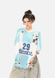 DAXUEN Loose-fitting V-neck jersey top with graphics