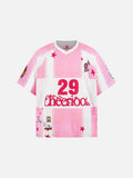 DAXUEN Loose-fitting V-neck jersey top with graphics