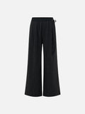 DAXUEN Women's black pinstripe wide-leg pants
