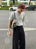 DAXUEN Short sleeve polo shirt with shawl collar — model photo