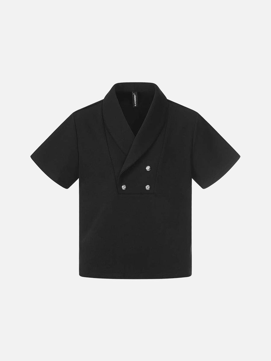 DAXUEN Short sleeve polo shirt with shawl collar