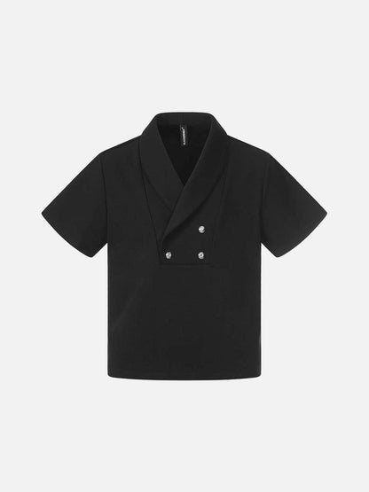 DAXUEN Short sleeve polo shirt with shawl collar