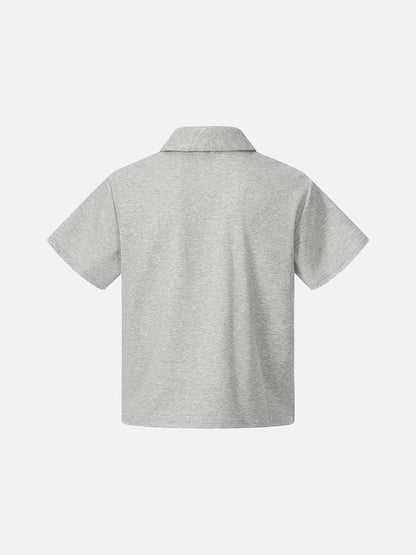DAXUEN Short sleeve polo shirt with shawl collar