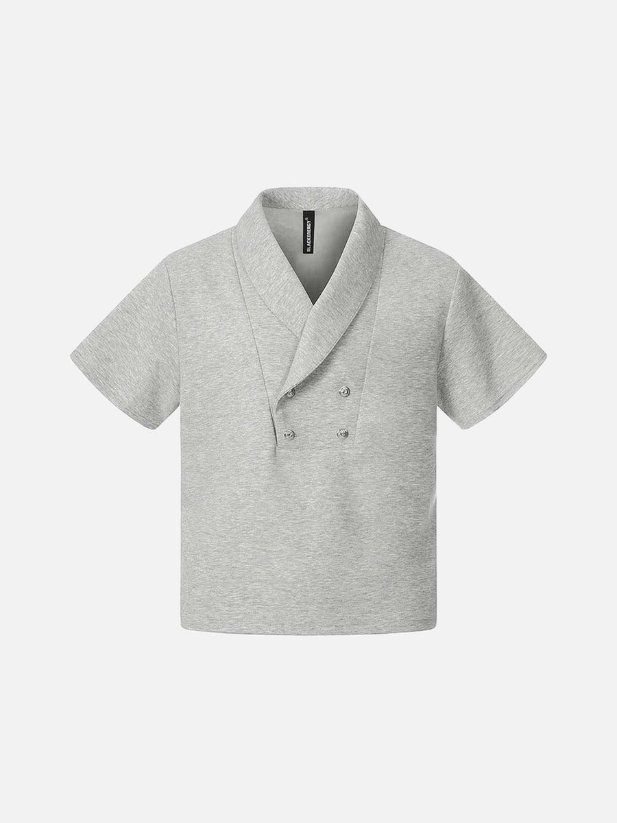 DAXUEN Short sleeve polo shirt with shawl collar