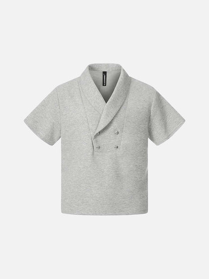 DAXUEN Short sleeve polo shirt with shawl collar