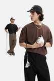 DAXUEN solid color oversized crew neck t-shirt