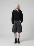 DAXUEN Wide-leg culottes for women in grey and taupe — model photo