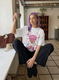 DAXUEN Chill oversized t-shirt with anime character graphic — model photo