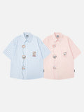 Embroidered cartoon figure button-up shirt