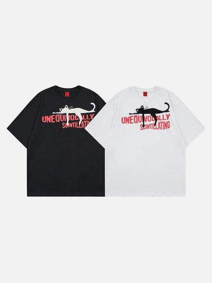 DAXUEN Chill Cat Graphic T-Shirt